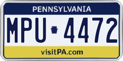 PA license plate MPU4472