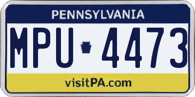 PA license plate MPU4473
