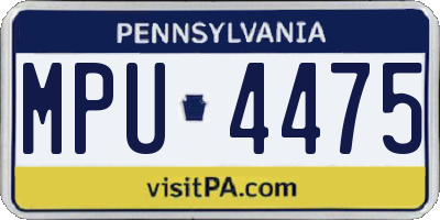 PA license plate MPU4475