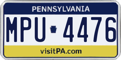 PA license plate MPU4476