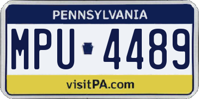 PA license plate MPU4489