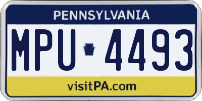 PA license plate MPU4493