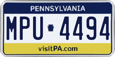PA license plate MPU4494