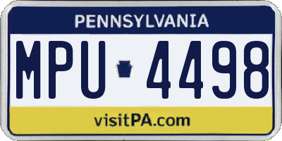 PA license plate MPU4498