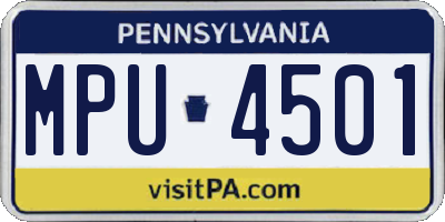PA license plate MPU4501