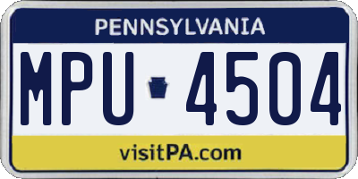 PA license plate MPU4504