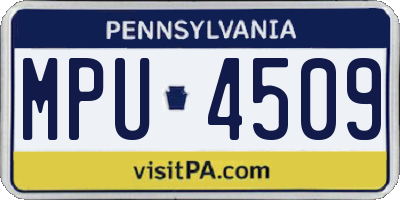 PA license plate MPU4509