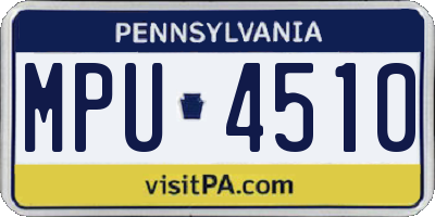 PA license plate MPU4510
