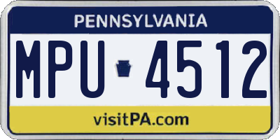 PA license plate MPU4512