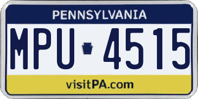 PA license plate MPU4515