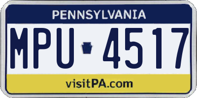 PA license plate MPU4517