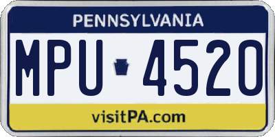 PA license plate MPU4520