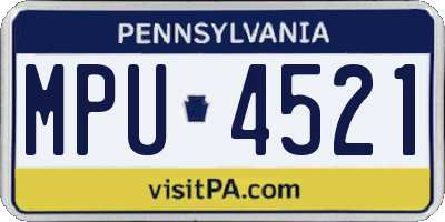 PA license plate MPU4521