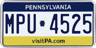 PA license plate MPU4525