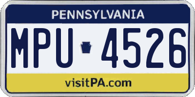 PA license plate MPU4526