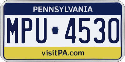 PA license plate MPU4530