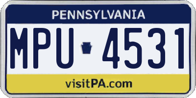 PA license plate MPU4531