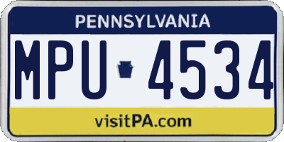 PA license plate MPU4534