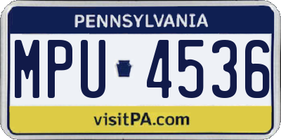 PA license plate MPU4536
