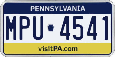 PA license plate MPU4541