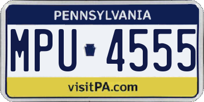 PA license plate MPU4555