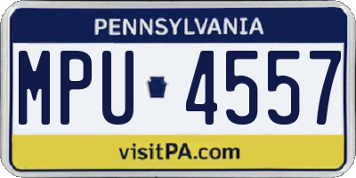 PA license plate MPU4557