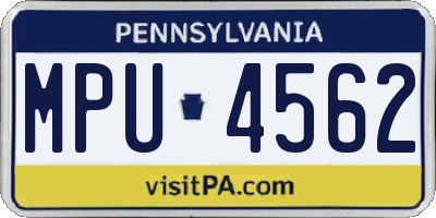 PA license plate MPU4562