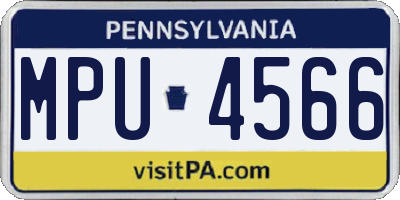 PA license plate MPU4566