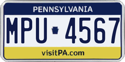 PA license plate MPU4567