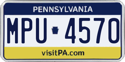 PA license plate MPU4570