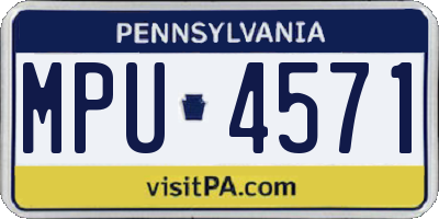 PA license plate MPU4571