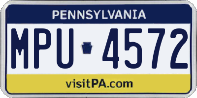 PA license plate MPU4572