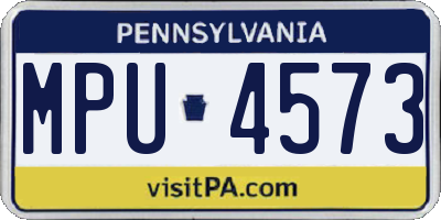 PA license plate MPU4573