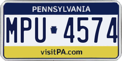 PA license plate MPU4574
