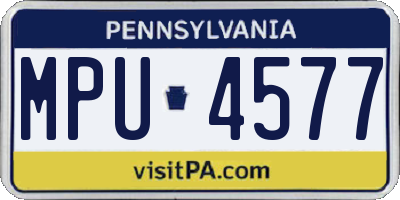 PA license plate MPU4577