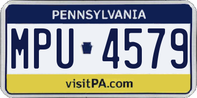PA license plate MPU4579