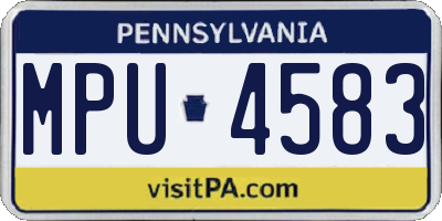 PA license plate MPU4583