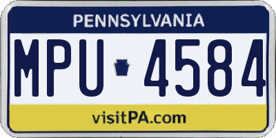 PA license plate MPU4584