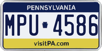 PA license plate MPU4586