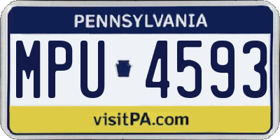 PA license plate MPU4593