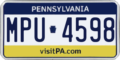 PA license plate MPU4598