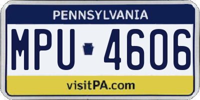 PA license plate MPU4606