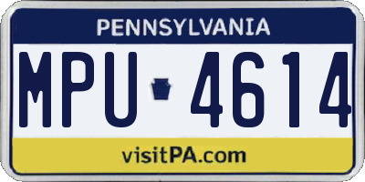 PA license plate MPU4614