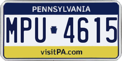 PA license plate MPU4615