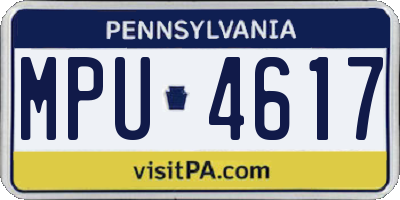 PA license plate MPU4617