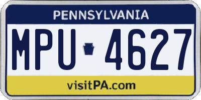 PA license plate MPU4627