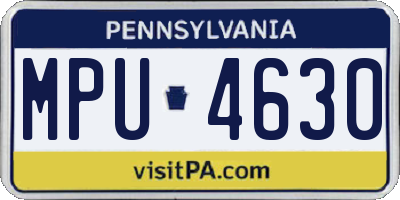PA license plate MPU4630
