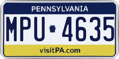 PA license plate MPU4635