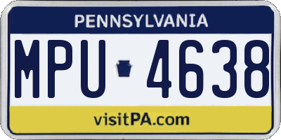PA license plate MPU4638