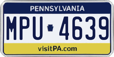 PA license plate MPU4639
